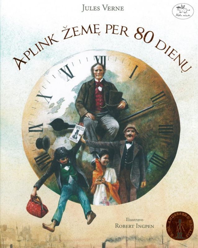 Aplink Žemę per 80 dienų: romanas / Jules Verne; iliustravo Robertas Ingpenas; vertė Juozas Balčikonis. - Vilnius: Nieko rimto, 2014. - 245 p. - (H.Ch. Anderseno medalis). - ISBN 978-609-441-194-6 Aplink Žemę per 80 dienų: romanas / Jules Verne; iliustravo Robertas Ingpenas; vertė Juozas Balčikonis. - Vilnius: Nieko rimto, 2014. - 245 p. - (H.Ch. Anderseno medalis). - ISBN 978-609-441-194-6