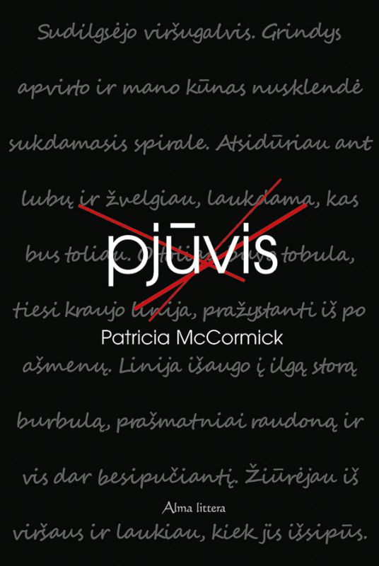 Pjūvis: romanas / Patricia McCormick; iš anglų kalbos vertė Dalia Zaikauskienė. – Vilnius: Alma littera, 2014. – 174 p. – ISBN 978-609-01-1587-9 Pjūvis: romanas / Patricia McCormick; iš anglų kalbos vertė Dalia Zaikauskienė. – Vilnius: Alma littera, 2014. – 174 p. – ISBN 978-609-01-1587-9